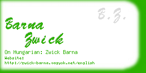 barna zwick business card